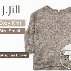 J.Jill Chunky Knit Sweater Women’s Size Small Neutral Tan Brown Cozy Pullover